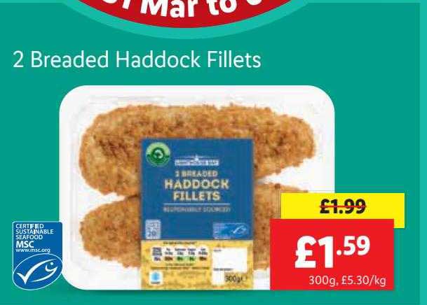 2 Breaded Haddock Fillets Offer at Lidl