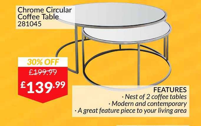 Chrome Circular Coffee Table Offer At, Chrome Circular Coffee Table The Range