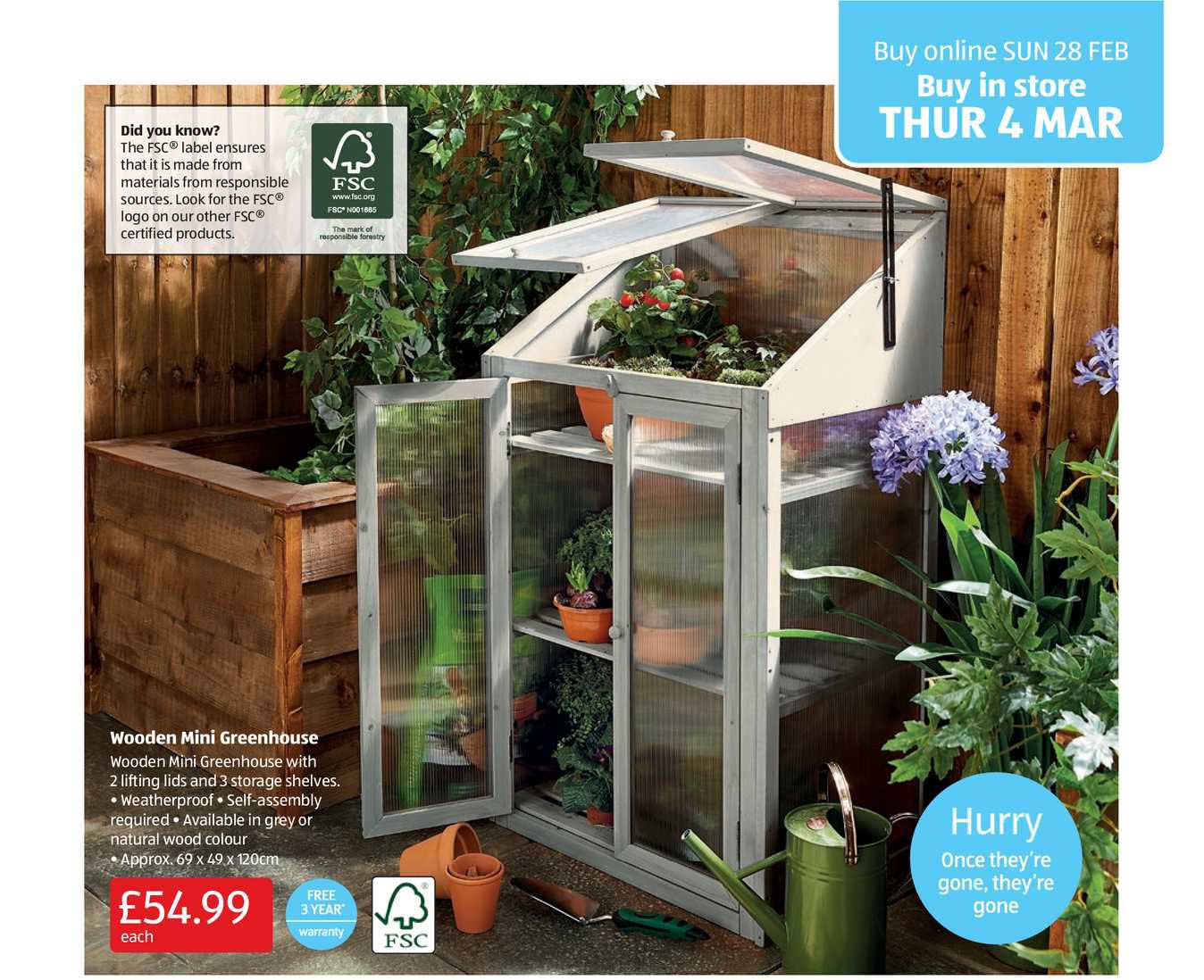 Wooden Mini Greenhouse Offer at Aldi 1Offers.co.uk