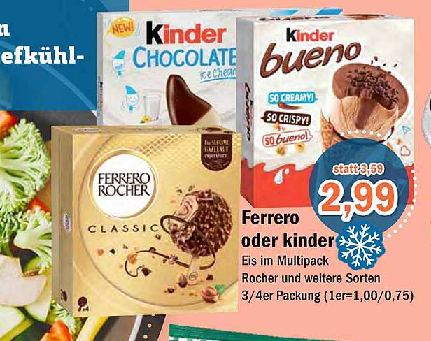 Ferrero Oder Kinder Eis Im Multipack Rocher Angebot bei Aktiv Irma