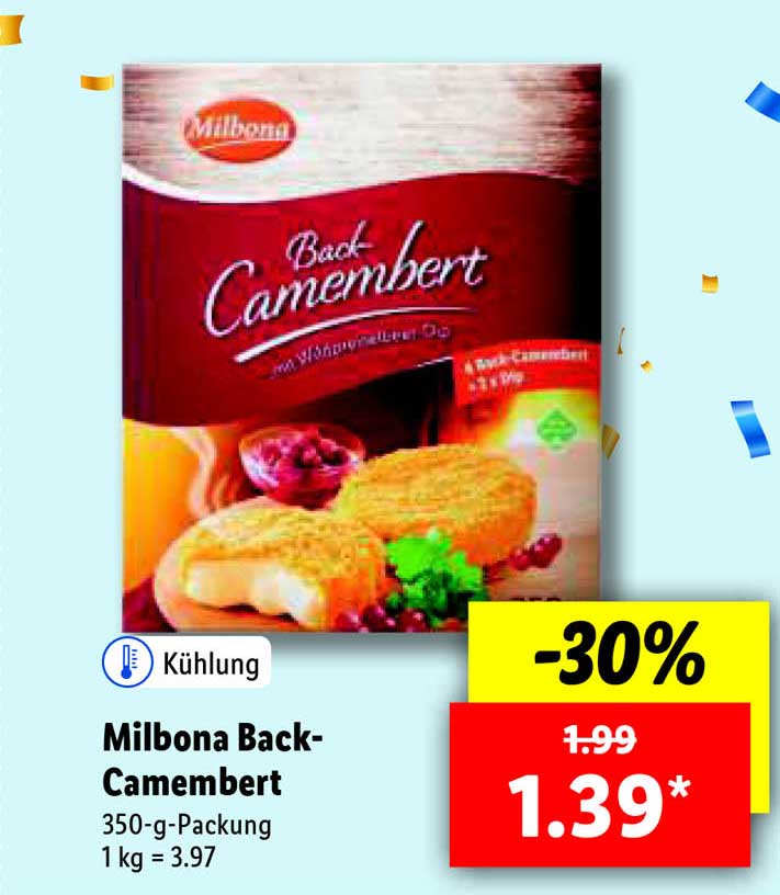 Milbona Back Camembert Angebot bei Lidl