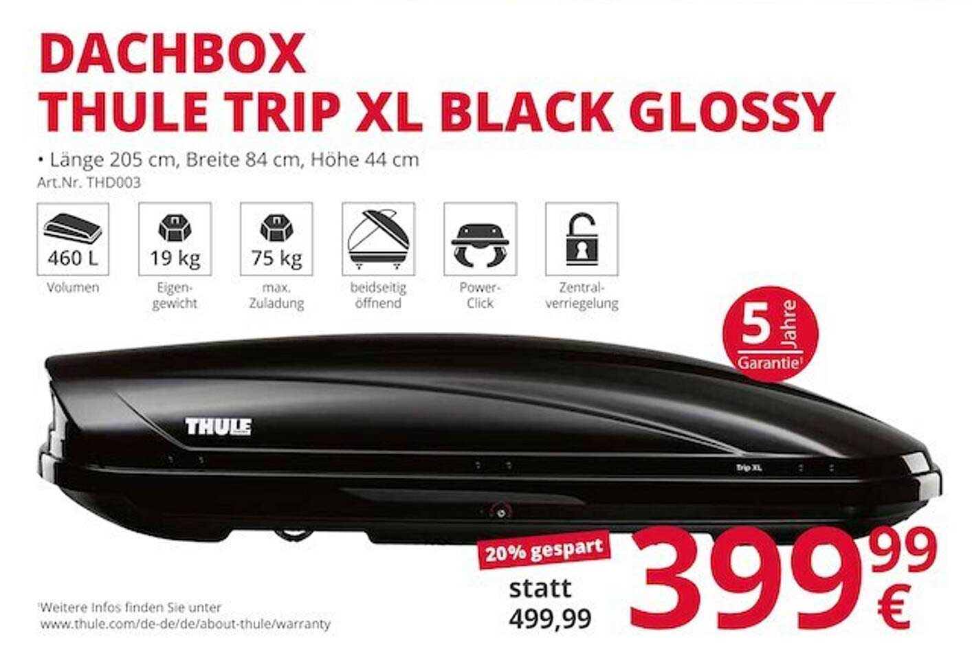 ATU Dachbox Thule Trip XL Black Glossy