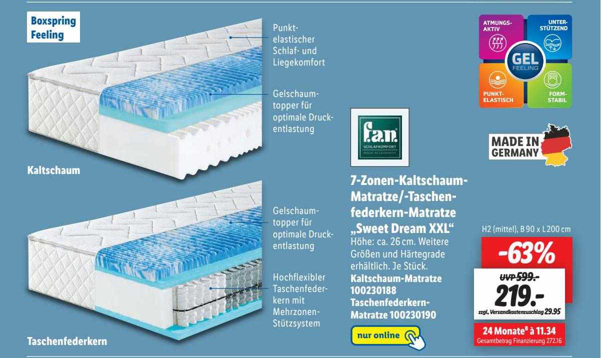 Fan 7 zonen kaltschaum matratze Oder Taschenfederkern matratze sweet Fan 7 zonen kaltschaum matratze Oder Taschenfederkern matratze sweet
