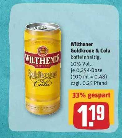 Wilthener Goldkrone & Cola Angebot bei REWE 