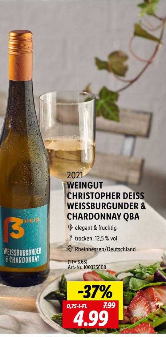 2021 Weingut Christopher Deiss Weissburgunder & Chardonnay Qba Angebot bei  Lidl