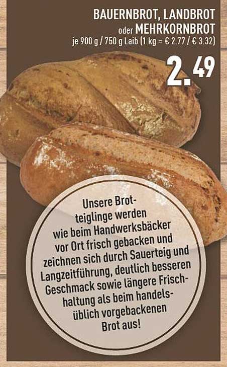 Bauernbrot, Landbrot Oder Mehrkornbrot Angebot bei Marktkauf