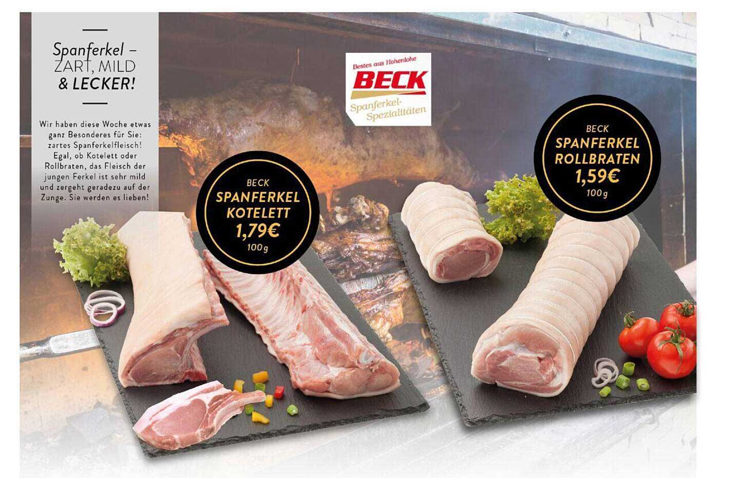 Beck Spanferkel Rollbraten Angebot bei Edeka Zurheide
