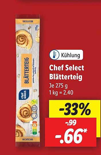 Chef Select Blätterteig Angebot bei Lidl - 1Prospekte.de