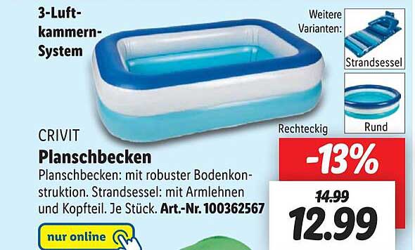 Crivit Planschbecken Angebot bei Lidl 1Prospekte.de