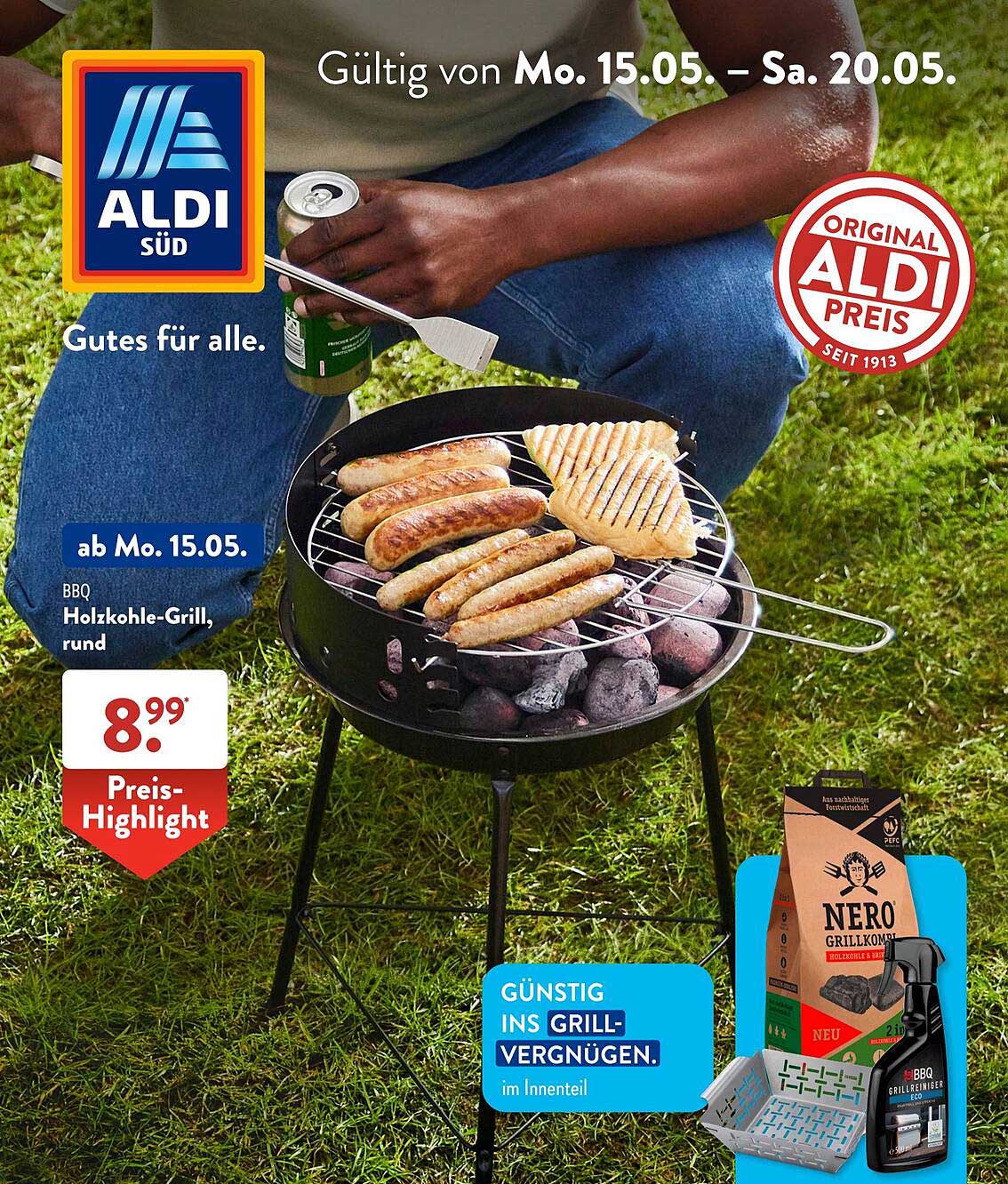 Holzkohlegrill, Rund Angebot bei ALDI SÜD 1Prospekte.de