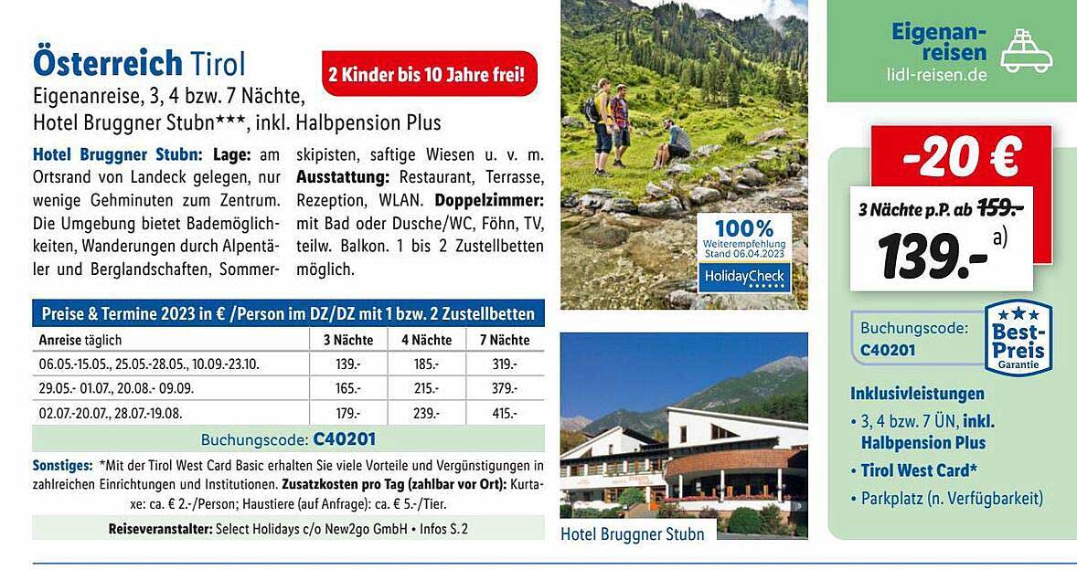 österreich Tirol Angebot bei Lidl Reisen 1Prospekte.de