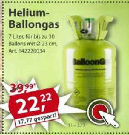 Sonderpreis Baumarkt Helium-ballongas
