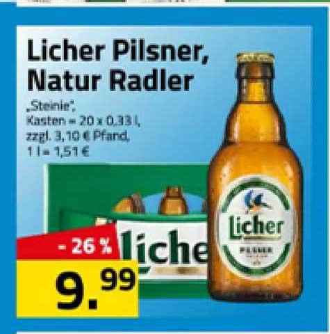 Logo Getränkemarkt Licher Pilsner, Natur Radler