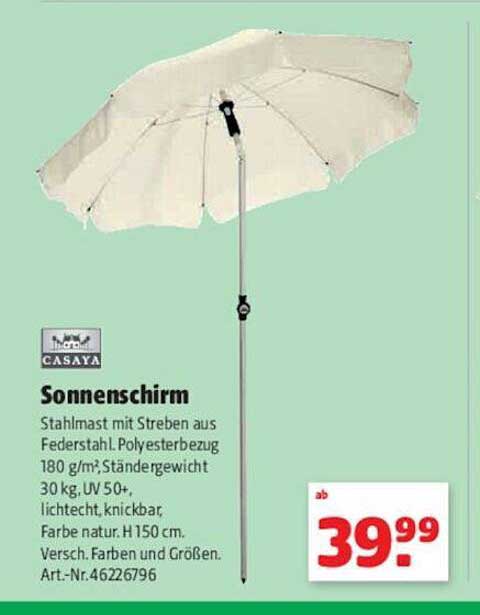 Casaya Sonnenschirm Angebot bei Hagebaumarkt 1Prospekte.de