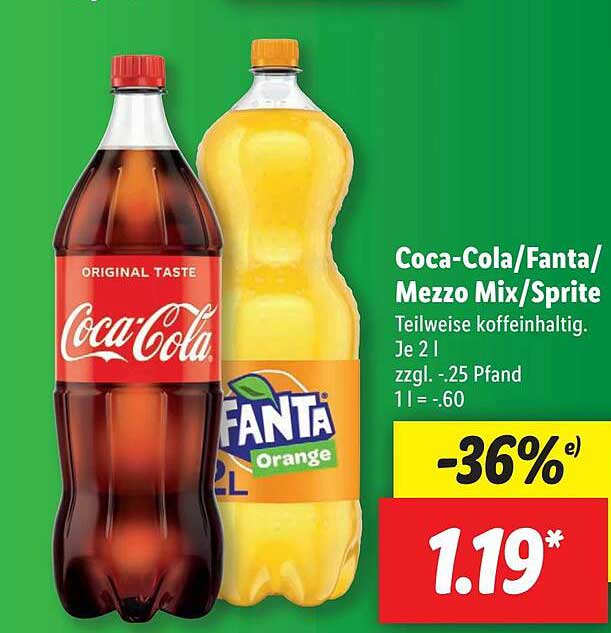 Cocacola, Fanta, Sprite Angebot bei Lidl 1Prospekte.de