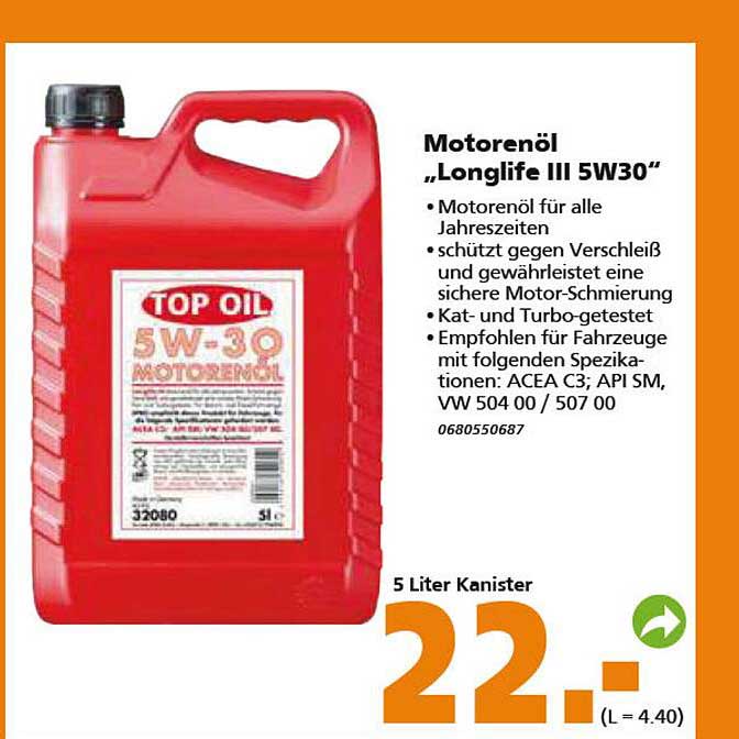 motor�l 5w30 baumarkt