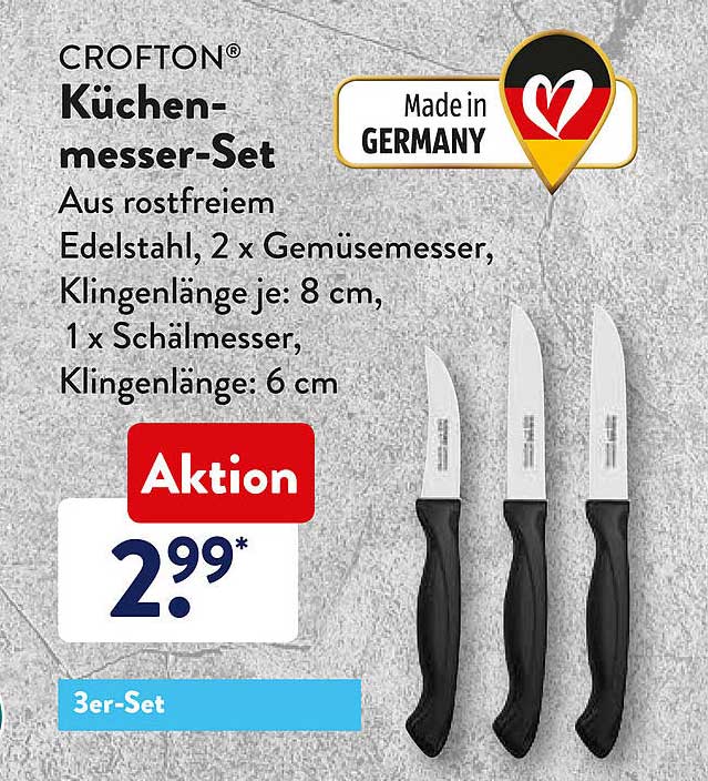 Crofton Küchenmesserset Angebot bei ALDI SÜD 1Prospekte.de