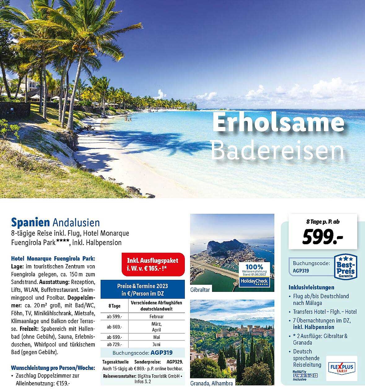 Spanien Andalusien Angebot bei Lidl Reisen 1Prospekte.de