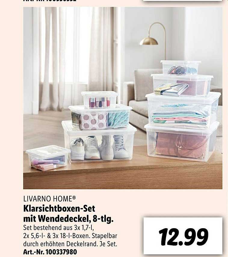 Livarno Home Klarsichtboxen-set Mit Wendedeckel 8-tlg Angebot bei Lidl