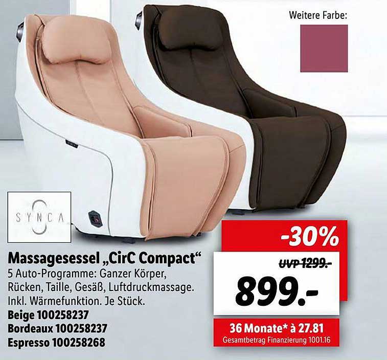 Massagesessel Synca Compact” „circ bei Angebot Lidl