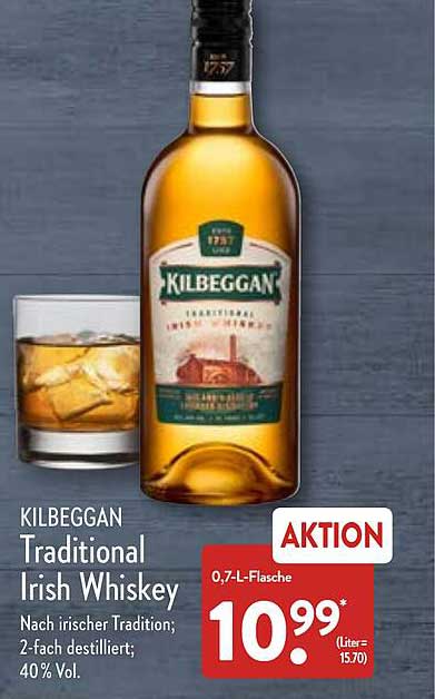 Kilbeggan Traditional Irish Whiskey Angebot bei ALDI Nord 1Prospekte.de