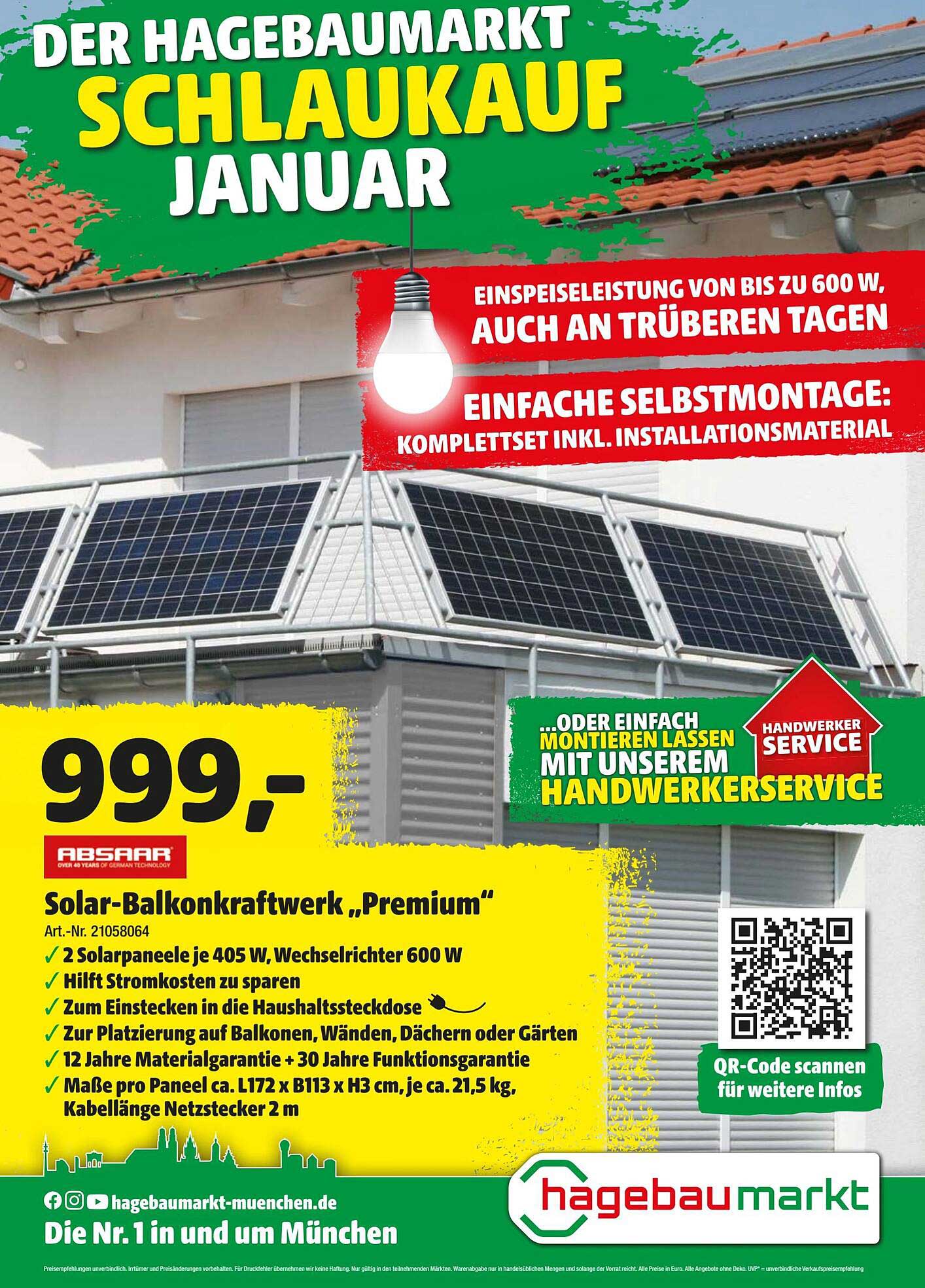 Hagebaumarkt Solar-balkonkraftwerk „premium”