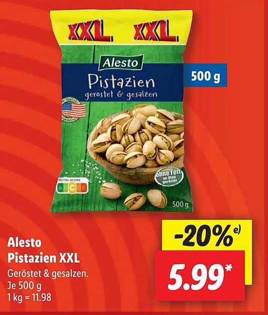 Alesto Pistazien Xxl Angebot bei Lidl 1Prospekte.de
