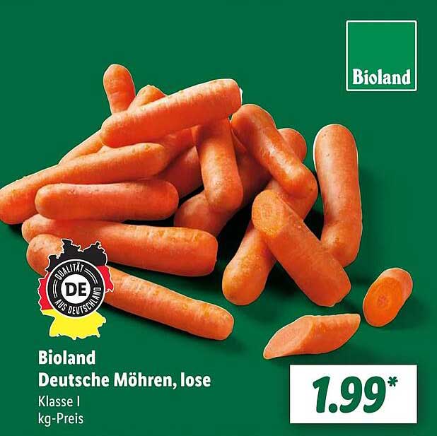 Bioland Deutsche Möhren, Lose Angebot bei Lidl 1Prospekte.de