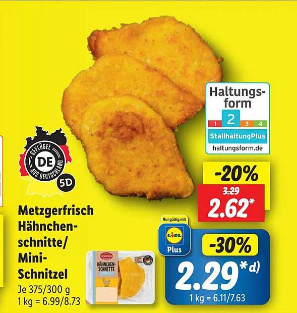 Minischnitzel Angebot bei XXL Hähnchen Lidl „cornflakes Packung Panade”