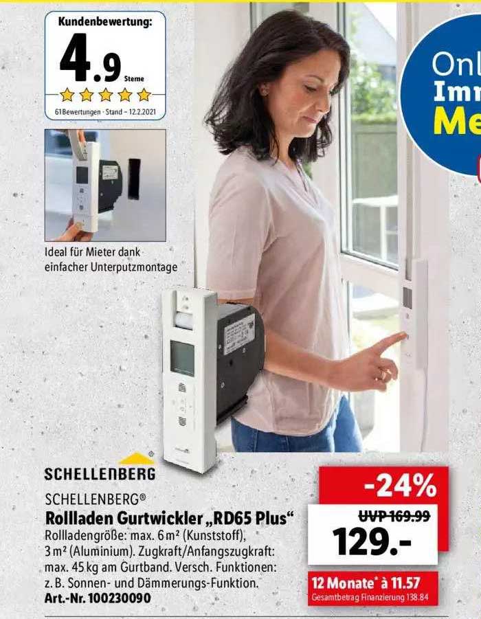 Plus” Rollladen „rd65 bei Lidl Angebot Schellenberg Gurtwickler