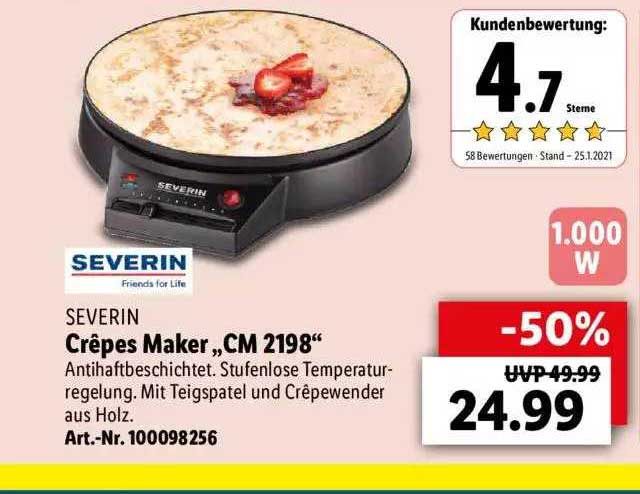 Severin Crêpes Maker Cm2198 Angebot bei Lidl