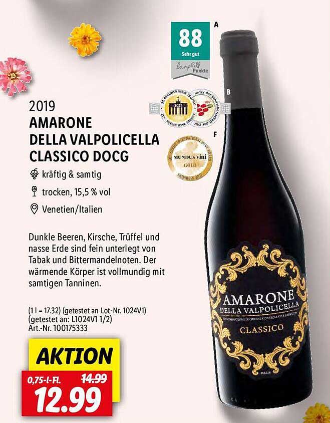 Lidl 2019 Amarone Della Valpolicella Classico Docg