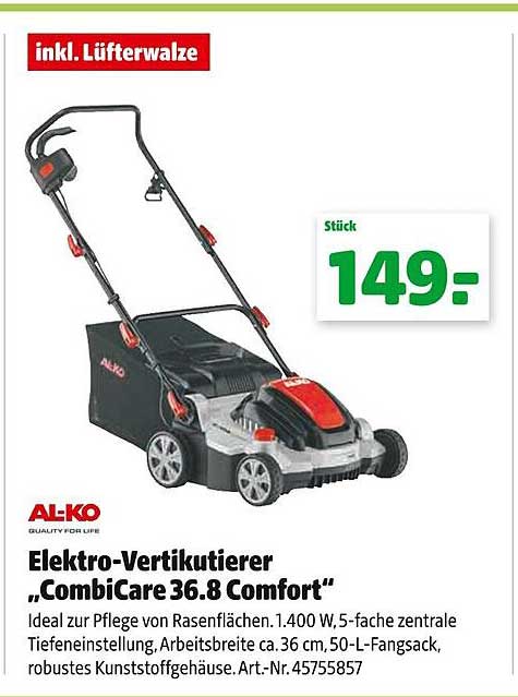 Alko Elektrovertikutierer 36.8 Comfort“ Angebot bei