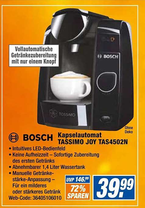 Expert Bosch Kapselautomat Tassimo Joy Tas4502n