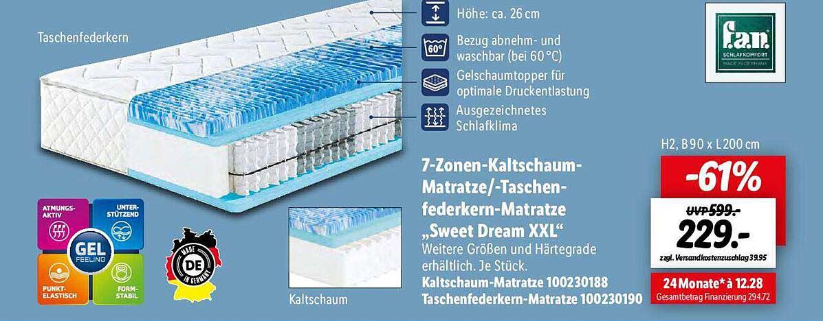 Fan 7 zonen kaltschaum matratze Oder taschenfederkern matratze sweet Fan 7 zonen kaltschaum matratze Oder taschenfederkern matratze sweet