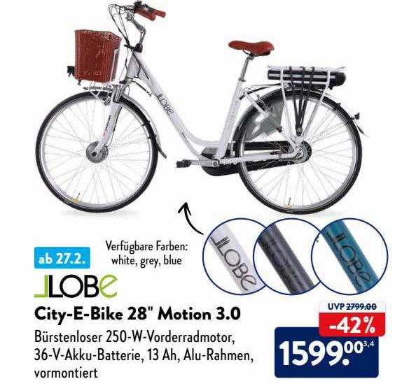 Jlobe Cityebike 28" Motion 3.0 Angebot bei ALDI Nord 1Prospekte.de