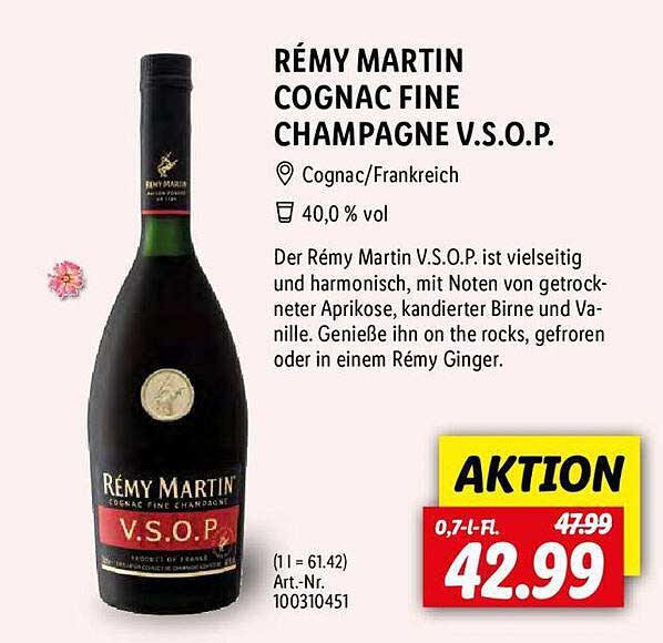 Lidl Rémy Martin Cognac Fine Champagne V.s.o.p.
