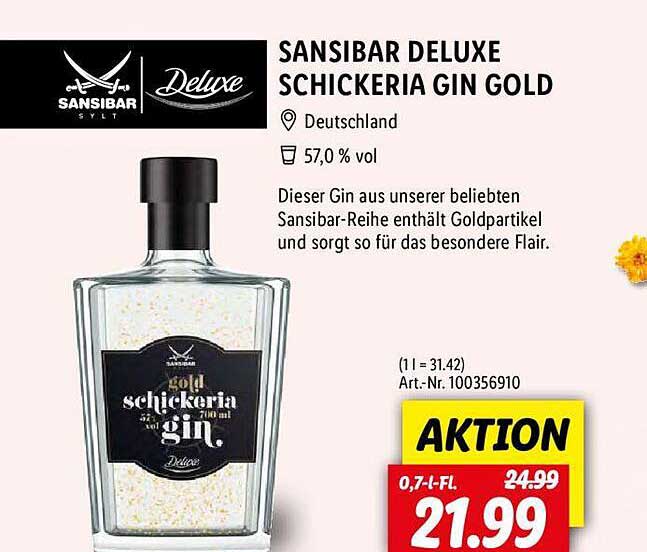 Lidl Sansibar Deluxe Schickeria Gin Gold