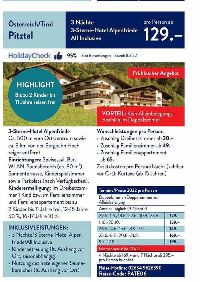 österreich Oder Tirol Pitztal Angebot bei ALDI SÜD 1Prospekte.de