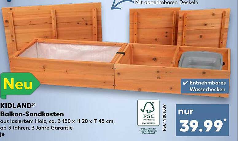 Kidland Balkonsandkasten Angebot bei Kaufland 1Prospekte.de