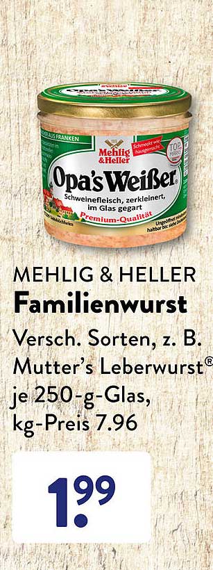ALDI SÜD Mehlig & Heller Familienwurst