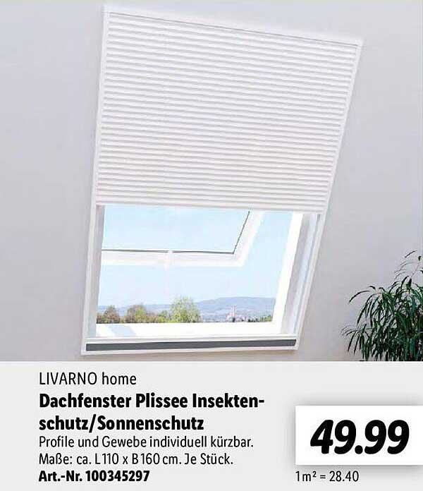 Livarno Home Dachfenster Plissee Insektenschutz Oder Sonnenschutz Angebot  bei Lidl
