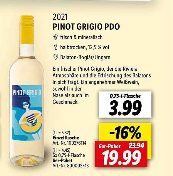 2021 Pinot Grigio Pdo Angebot bei Lidl