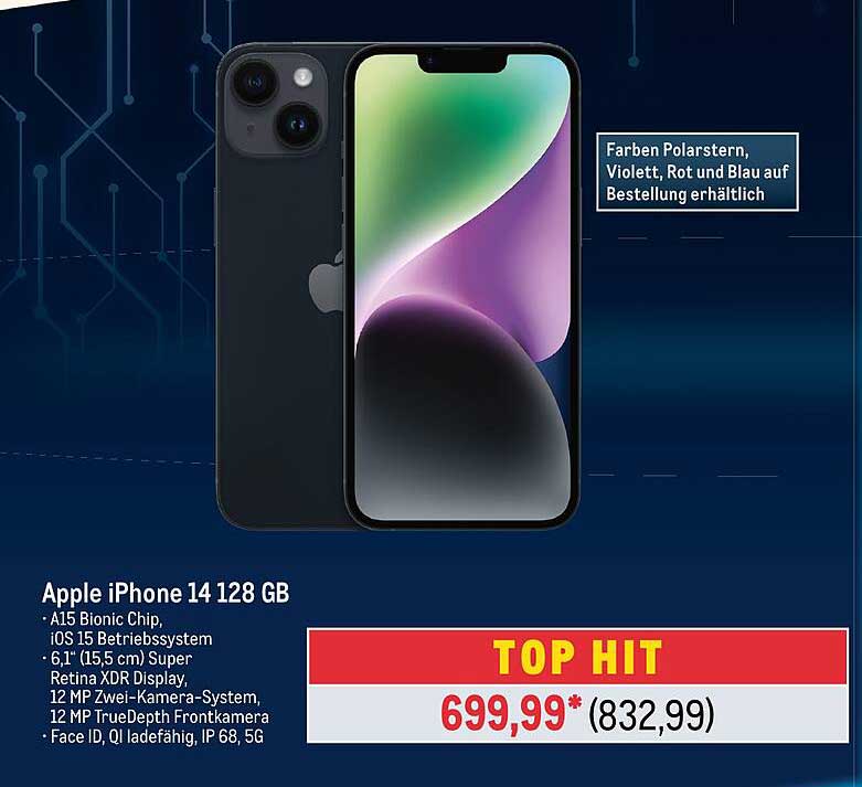 Apple Iphone 14 128 Gb Angebot bei METRO 1Prospekte.de