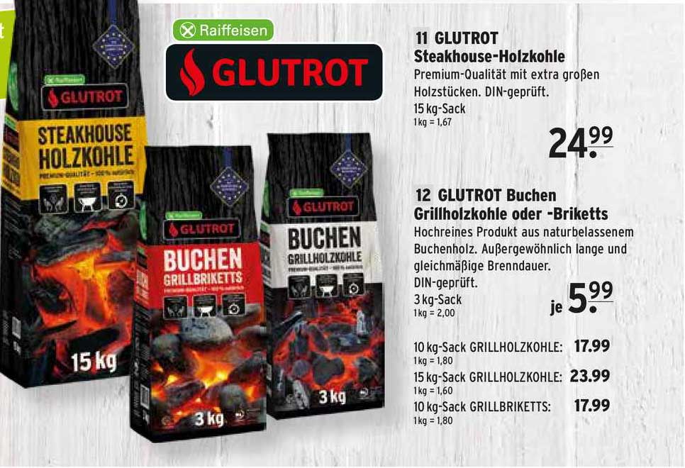 Raiffeisen Markt Glutrot Steakhouse-holzkohle Oder Buchen Grillholzkohle Oder -briketts