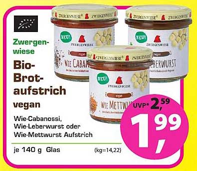 Erdi Biomarkt Zwergenwiese Bio-brotaufstrich Vegan