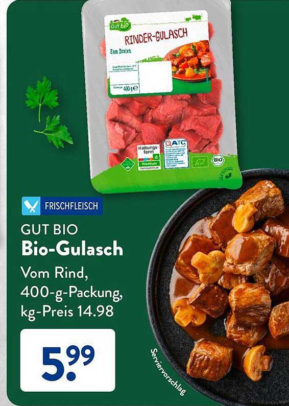 Gut Bio-gulasch Vom Rind Angebot bei ALDI SÜD - 1Prospekte.de