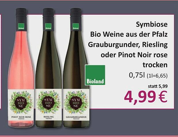 Aktiv Irma Bioland Symbiose Bio Weine Aus Der Pfalz Grauburgunder, Riesling Oder Pinot Noir Rose Trocken
