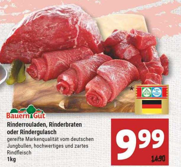 Bauerngut Rinderrouladen, Rinderbraten Oder Rindergulash Angebot bei ...