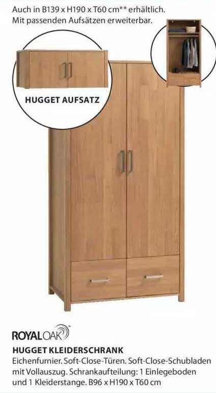 Hugget Royaloak Hugget Kleiderschrank Angebot bei Jysk - 1Prospekte.de